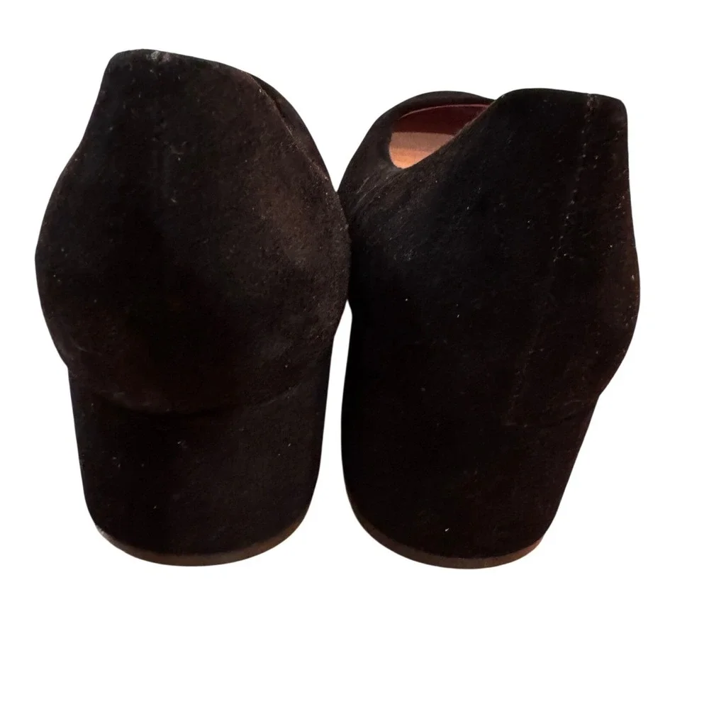 J Jill Black Suede Block Heel Pumps Shoes Women‎ 7.5 classic elegant square toe